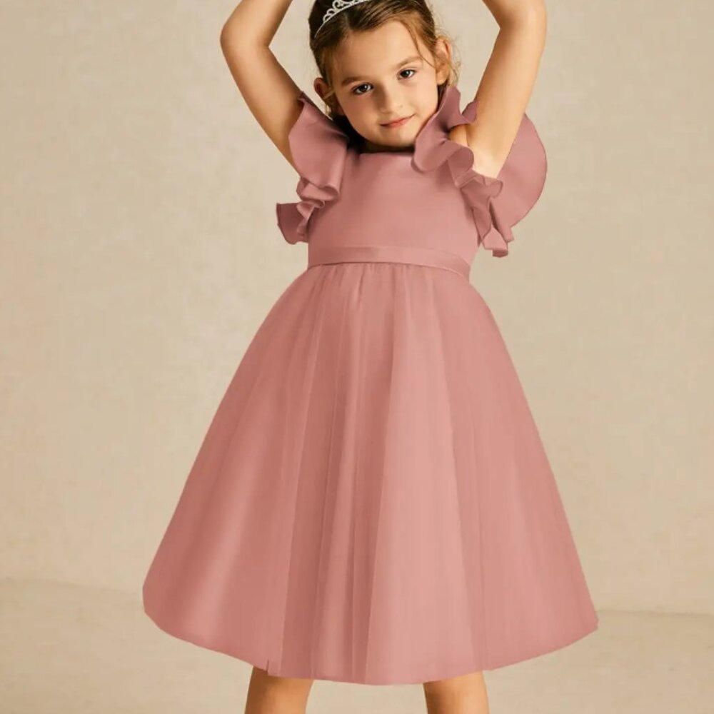 Azazie Kaeya - Rosette A-Line Bow Tulle Dress (Children's Dress)
